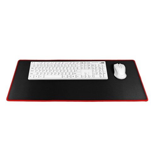 Gaming mouse and keyboard pad 700 x 300 x 3 mm black with red stitching