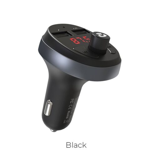 HOCO car charger 2 x USB A + transmitter FM BT E41 black