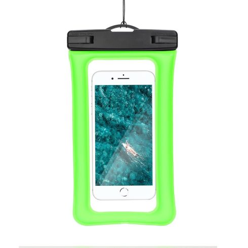 WWaterproof bag for mobile phone with plastic closing AIRBAG green