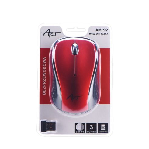 ART wireless computer mouse 2400 dpi AM-92 red