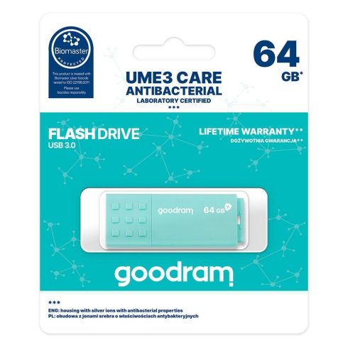 GOODRAM pendrive UME3 64GB USB3.0 (Biomaster protected)