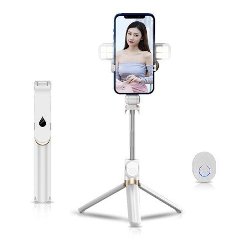 Selfie stick LED tripod + remote control white SSTR-20