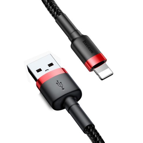 BASEUS cable USB A to Lightning 2,4A Cafule CALKLF-B19 1 m black red