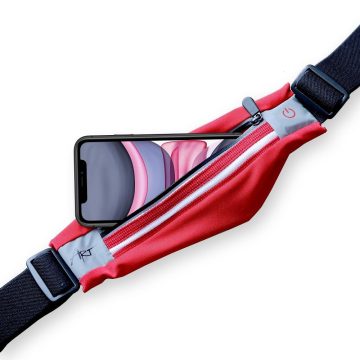 ART sport belt with case and light APS-01R red