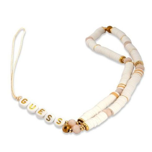 GUESS phone strap GUSTPEARW (Heishi Beads) white