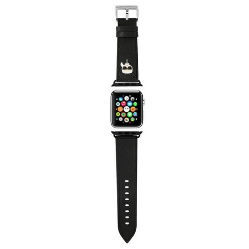 KARL LAGERFELD silicone strap for APPLE Watch KLAWMOKHK (SAFFIANO KH 38 / 40 mm ) black