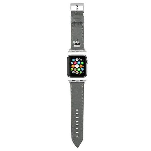 KARL LAGERFELD silicone strap for APPLE Watch KLAWLOKHG (SAFFIANO KH 42 / 44 mm ) silver