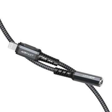   ACEFAST cable audio to Lightning 8-pin - Jack 3,5mm (female) MFi aluminum alloy C1-05 18 cm deep space gray