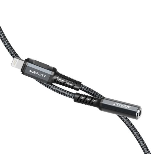 ACEFAST cable audio to Lightning 8-pin - Jack 3,5mm (female) MFi aluminum alloy C1-05 18 cm deep space gray