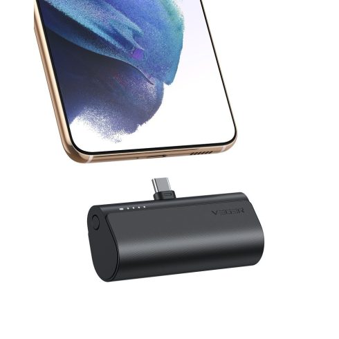 VEGER powerbank 5000 mAh with built-in connector Type C PD QC3.0 3A 20W PlugOn (W0556) black