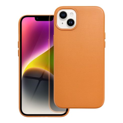 LEATHER MAG COVER case for IPHONE 14 Plus orange