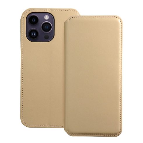 DUAL POCKET Book case for IPHONE 14 Pro Max gold