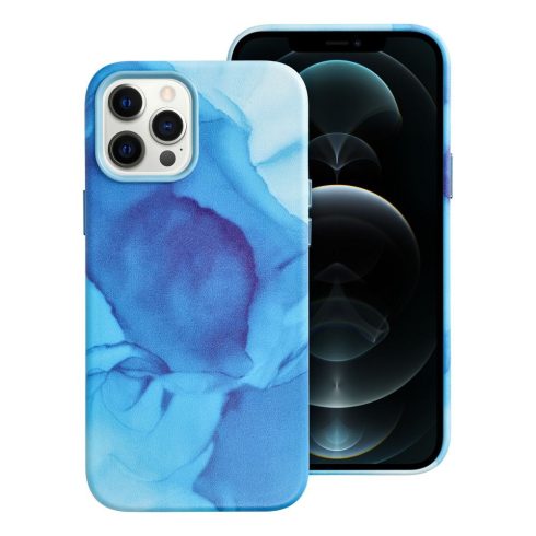 LEATHER MAG COVER case for IPHONE 12 Pro Max blue splash