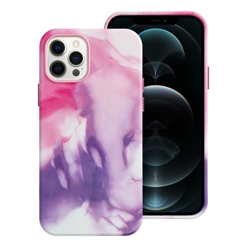 LEATHER MAG COVER case for IPHONE 12 Pro purple splash