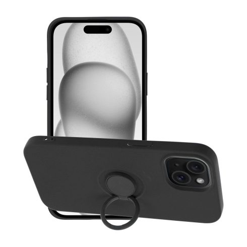 SILICONE RING case for IPHONE 15 black