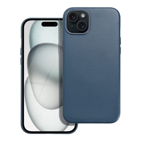 LEATHER MAG COVER case for IPHONE 15 Plus indigo blue