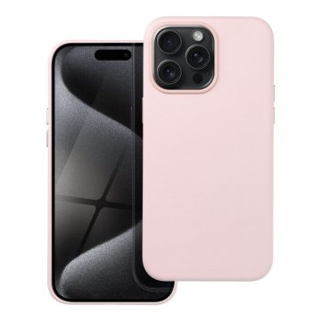 LEATHER MAG COVER case for IPHONE 15 Pro Max sand pink