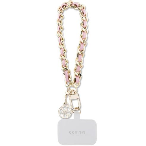 GUESS hand strap GUOUCHSAMC4P (Saffiano Chain Strap 4G Charm) pink