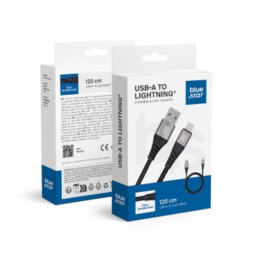   BLUE STAR braided cable 2,4A USB A to Lightning TFK-DC-003 1,2 m black