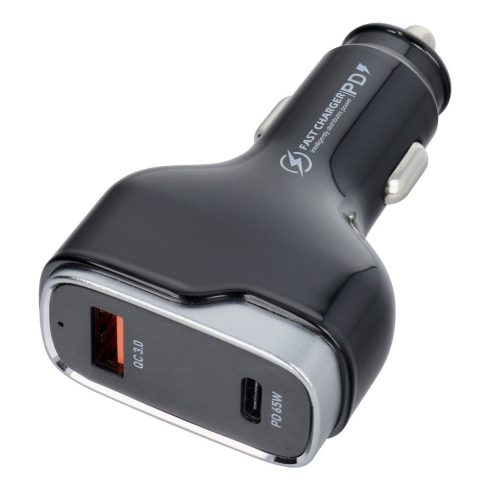 Car charger USB A + Type C PD QC3.0 3A 83W CC53-1A1C black