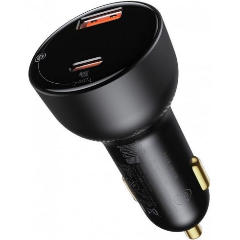 BASEUS car charger USB A + Typ C with digital display PD3.0 QC4.0 5A 100W CCZX-01 black