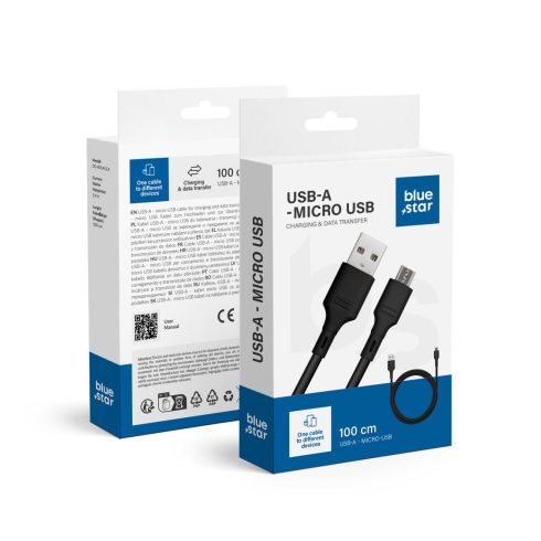 BLUE STAR cable 2A USB A to Micro USB DC-001AM2.0 1 m black