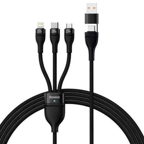 BASEUS cable 3in1 Type C / USB A to Micro USB / Lightning / Type C PD QC 5A 100W CASS030101 1,2 m black