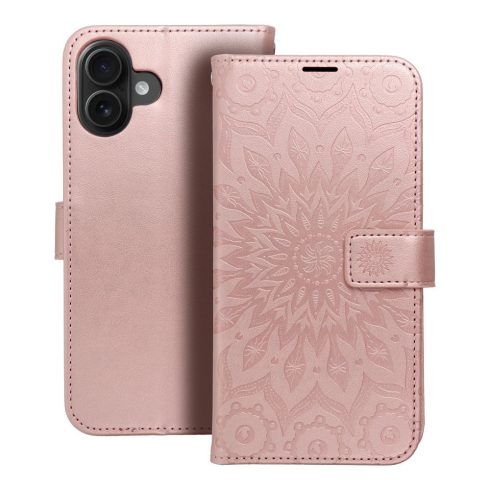 MEZZO Book case for IPHONE 16 Plus mandala rose gold