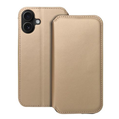 DUAL POCKET Book case for IPHONE 16 Plus gold