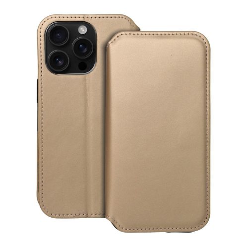 DUAL POCKET Book case for IPHONE 16 Pro gold