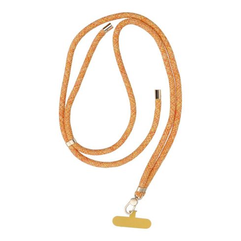 SWING (8mm) pendant for the phone with adjustable length / cord length 165cm (max 82.5cm in the loop) / on the shoulder or neck - orange-white