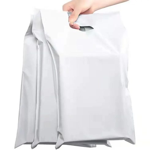 Courier foil bags with handle 350 x 460 mm + 70 mm handle RC090 50 pcs white