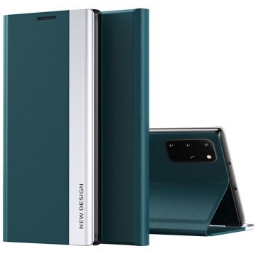   Xiaomi Redmi 9C / 9C NFC, Oldalra nyíló tok, stand, Wooze Silver Line, sötétzöld