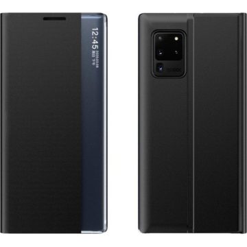   Huawei P40, Oldalra nyíló tok, stand, hívás mutatóval, vékony csíkban, Wooze Look Inside, fekete