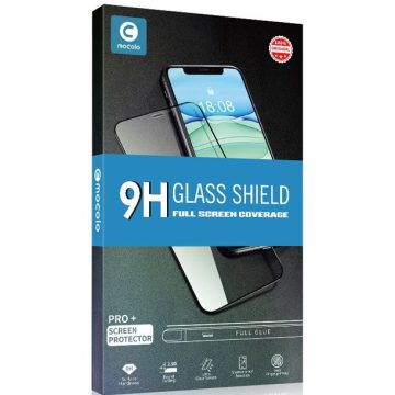   Samsung Galaxy A02 SM-A022F, Kijelzővédő fólia, ütésálló fólia (az íves részre is!), Tempered Glass (edzett üveg), Full Glue, Mocolo, fekete