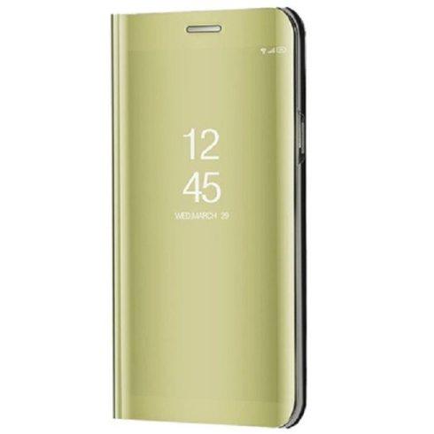 Samsung Galaxy M32 4G SM-M325F, Oldalra nyíló tok, hívás mutatóval, Smart View Cover, arany (utángyártott)