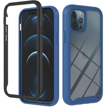   Motorola Edge 30 Pro / Edge Plus (2022), Szilikon hátlap és műanyag előlapi tok, elő- és hátlapi üveggel, közepsen ütésálló, Wooze Power Case, fekete/kék