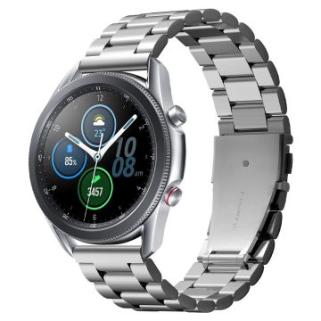   Samsung Galaxy Watch 3 (45mm) SM-R840 / R845, fém pótszíj, Spigen Modern Fit, ezüst