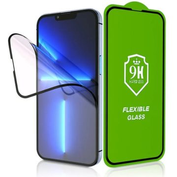   Samsung Galaxy A73 5G SM-A736B, Kijelzővédő fólia, ütésálló fólia, Tempered Glass (edzett üveg), 5D, Full Glue, Nano Flexi Glass, fekete