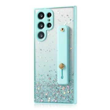   Xiaomi Redmi 9, Szilikon tok, közepesen ütésálló, kézpánttal, színátmenetes, csillogó minta, Wooze Strap Star, mintás/menta