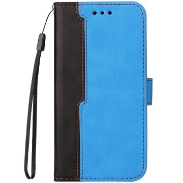   Apple iPhone 14 Plus, Oldalra nyíló tok, stand, kártyatartóval, kézpánttal, Wooze Colour Wallet, kék