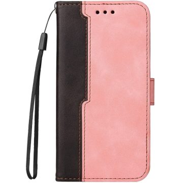   Samsung Galaxy S22 Plus 5G SM-S906, Oldalra nyíló tok, stand, kártyatartóval, kézpánttal, Wooze Colour Wallet, rózsaszín