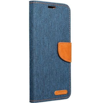   Xiaomi Redmi Note 12 5G / Poco X5 5G, Oldalra nyíló tok, stand, Canvas Book, sötétkék