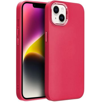   Samsung Galaxy A23 4G / A23 5G SM-A235F / A236U, Szilikon tok, közepesen ütésálló, fémhatású kamera keret, Frame Case, magenta