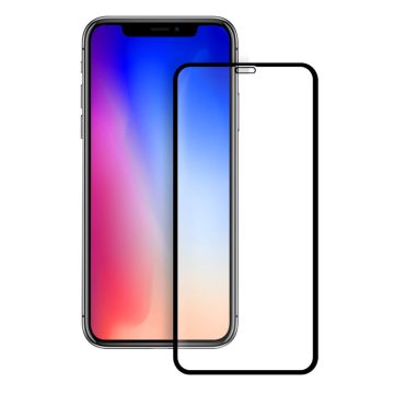   Apple iPhone XS Max / 11 Pro Max, Kijelzővédő fólia, ütésálló fólia (az íves részre is!), Tempered Glass (edzett üveg), fekete