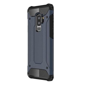   Motorola Moto G8 Plus, Műanyag hátlap védőtok, Defender, fémhatású, sötétkék