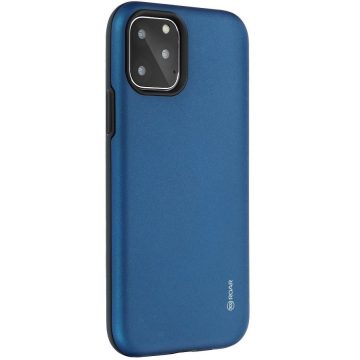   Huawei P40, Szilikon tok, műanyag kerettel, közepesen ütésálló, Roar Rico Armor, sötétkék