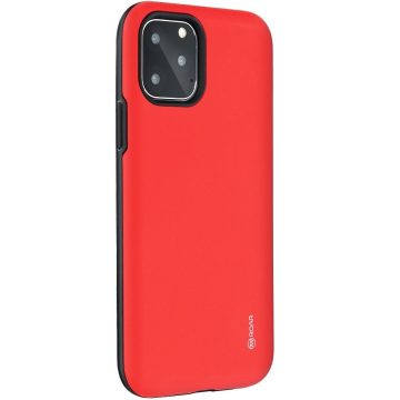   Huawei P40 Lite E, Szilikon tok, műanyag kerettel, közepesen ütésálló, Roar Rico Armor, piros