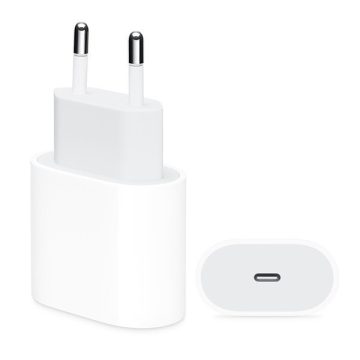   Hálózati töltő adapter, 20W, USB Type-C aljzat, gyorstöltés, MU7V2ZM/A utódja, Apple, gyári, fehér