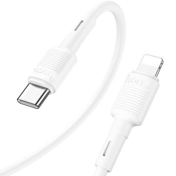   USB Type-C töltő- és adatkábel, Lightning, 100cm, 20W, gyorstöltés, PD, Hoco X83 Victory, fehér